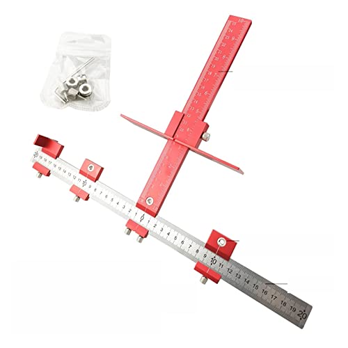 Bohrführungshülse Kabinett Hardware Jig Drawer Pull Holz Bohren Dübelloch Jig Möbel Stanzwerkzeug(Alum Imperial Red) von LEPREM