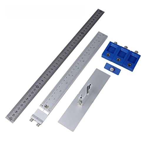 Cabinet Hardware Jig Drill Guide Sleeve Puncher Locator Jig Set Holzbohren Dübelloch Tür Möbelschublade Positionswerkzeuge(Aluminum alloy) von LEPREM