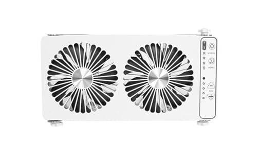 Leiser Dachventilator 12 V, Abwärmeableitung, doppelter umkehrbarer Dachfensterventilator mit 4 Geschwindigkeitseinstellungen for Wohnmobile(White) von LEPREM
