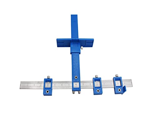 Möbel Einstellbares Bohren Dübel Lochsäge Locator Holzbearbeitung Tischlerei Handwerkzeug Multifunktionsbohrer Locator(ABS blue) von LEPREM