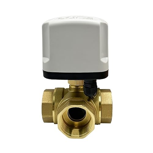Motorisierter Kugelhahn DN15 DN20 DN25 DN32 DN40 3-Wege-Motorkugelhahn aus Messing - Drahtsteuerung T-Typ IP65 Wasserdichter elektrischer Kugelhahn(DN20,12V_NORMALLY CLOSED) von LEPREM