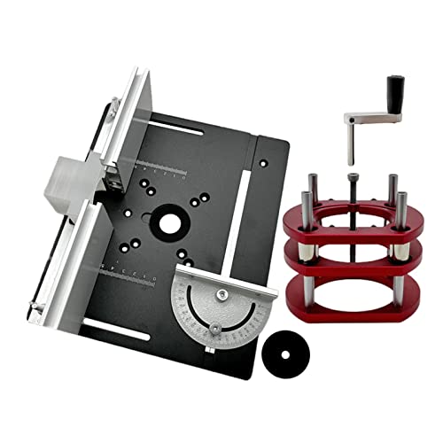 Router Lift 65mmDiam Motors Router Lift Table Base Alaun Holzbearbeitungs-Router-Tisch-Einsatzplatte for Trimmer-Gravur-Basis(Black A) von LEPREM