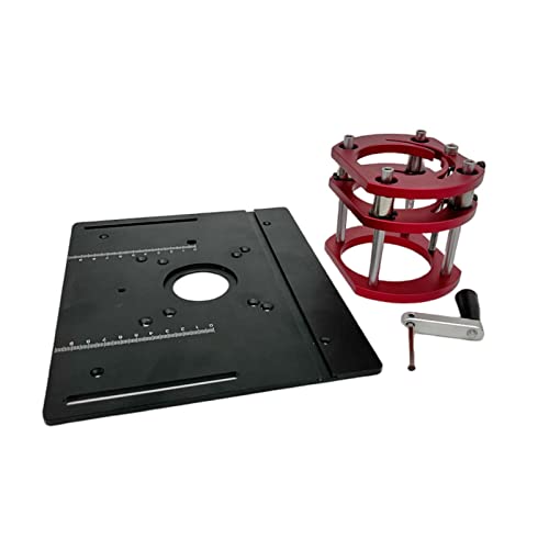 Router Lift 65mmDiam Motors Router Lift Table Base Alaun Holzbearbeitungs-Router-Tisch-Einsatzplatte for Trimmer-Gravur-Basis(Black B) von LEPREM