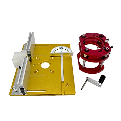 Router Lift 65mmDiam Motors Router Lift Table Base Alaun Holzbearbeitungs-Router-Tisch-Einsatzplatte for Trimmer-Gravur-Basis(Gold A) von LEPREM