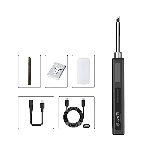 Tragbares Lötkolben-Set, 65-W-Schweißwerkzeug, Keramikheizung, Schweißlot, Nacharbeitsstation, Wärme, elektrische Lötkolbenspitzen(GD300 with holder) von LEPREM
