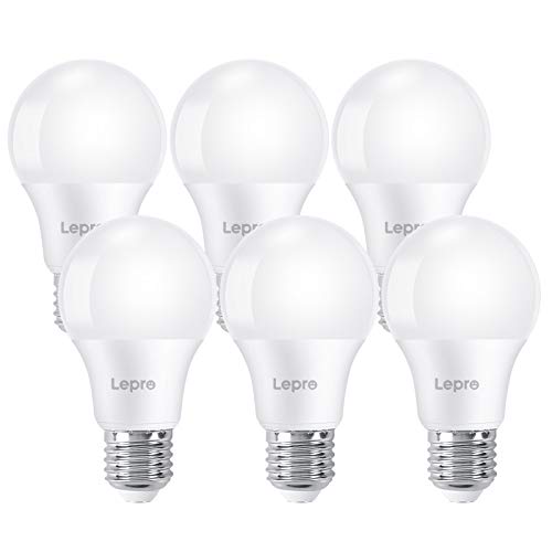 Lepro E27 LED Kaltweiss Glühbirne, 7.5 Watt 806 Lumen LED Lampe E27, ersetzt 60W Birne, A60 Leuchtmittel, 6500 Kelvin Kaltweiß LED Glühlampen, 200 ° Abstrahlwinkel Energiesparlampe, 6 Stück von Lepro