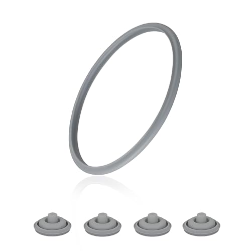 LERANXIN Dichtung Schnellkochtopf, 22 cm Schnellkochtopf-Dichtung, Graues Silikon Schnellkochtopf Dichtungsring, 4 Stück Kochsignaldichtung, für WMF Schnellkochtöpfe 4,5L, 6,5L, 8,5L LERANXIN Dichtung Schnellkochtopf, 22 cm Schnellkochtopf-Dichtung, Graues Silikon Schnellkochtopf Dichtungsring, 4 Stück Kochsignaldichtung, für WMF Schnellkochtöpfe 4,5L, 6,5L, 8,5L von LERANXIN