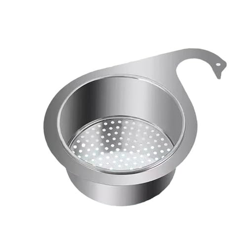 LERANXIN Edelstahl-Schwanen-Küchenabsetzbecken Silber, Abnehmbarer Hängefilter mit Feinlöchern, Entwässerungsständer für Eckenbecken, Passend für Wasserhähne 3,5–4,3 cm von LERANXIN