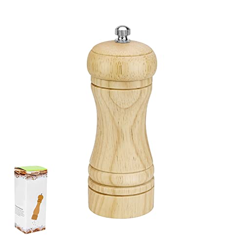 Grinder Holz, LERANXIN 14 cm Salz und Pfeffermühle Holz, Salz und Pfeffermühle Set, Salz und Pfeffermühle 2 in 1, Klein Salzmühlen, für Thymian, Meersalz, Andere Gewürze von LERANXIN