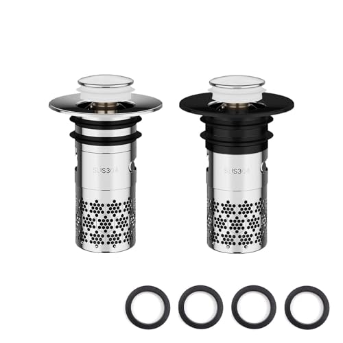 Pop up Ventil Waschbecken, LERANXIN 2 Stück Messingkern Abflusssieb Waschbecken, Abflussstopfen mit Sieb Anti-Verstopfung und Anti-Geruch, für Durchmesser 33–40 mm Abflussloch Waschbecken Pop up Ventil Waschbecken, LERANXIN 2 Stück Messingkern Abflusssieb Waschbecken, Abflussstopfen mit Sieb Anti-Verstopfung und Anti-Geruch, für Durchmesser 33–40 mm Abflussloch Waschbecken von LERANXIN