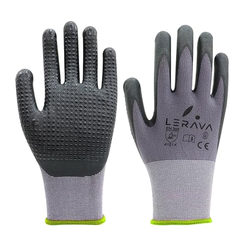LERAVA® Arbeitshandschuhe - Größe 8/M – Robuste schutzhandschuhe in verschiedenen Größen, ideal für Gartenarbeit, Mechanik und mehr – Wasserdicht, schnittfest, rutschfest, langlebig von LERAVA