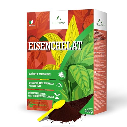 LERAVA® – Eisenchelat Dünger (200g) – Eisendünger für Pflanzen | Hortensien Dünger Eisen – Wirkt gegen Chlorose & Blattvergilbung – Kräftiges Blattgrün & sichtbarer Effekt nach wenigen Tagen von LERAVA