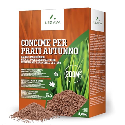 LERAVA® Herbstdünger rasen [LANGZEITDÜNGER] - 3 Monate Wirkung - Herbstrasendünger zur Winterstärkung - Kalium dünger -Rasendünger herbst zur Regeneration nach dem Sommer - Herbst rasendünger 200m² von LERAVA
