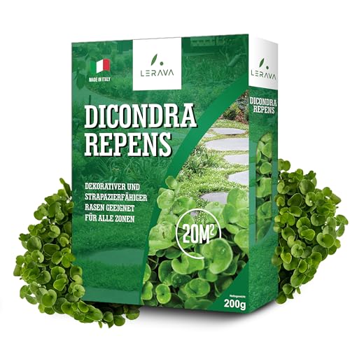 LERAVA® Klee samen dichondra [Kein Mähen erforderlich] - 20m² - Extreme Trockenbeständigkeit - Dichondra repens samen ideal für schattige und sonnige Bereiche - Mikroklee samen rasen - 200g von LERAVA