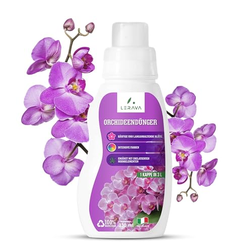 LERAVA® orchideendünger flüssig - 330ml mit Dosierkappe - orchideen dünger für eine reiche und langanhaltende Blüte - mit chelatierten Spurenelemente - Flüssigdünger “Made in Italy” von LERAVA