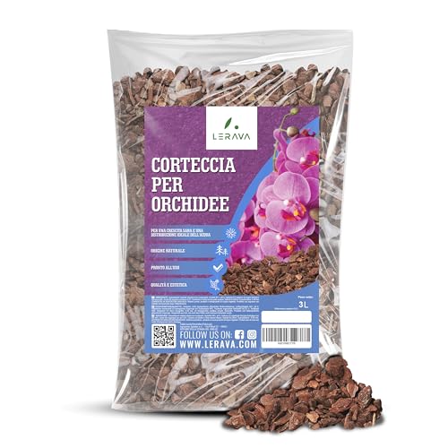LERAVA® Rinde für Orchideen [Made in Italy] - 3L - Für gesundes Wachstum, Pinienrinde und Tongranulat für eine ideale Wasser- und Nährstoffverteilung - 100% Made in Italy von LERAVA