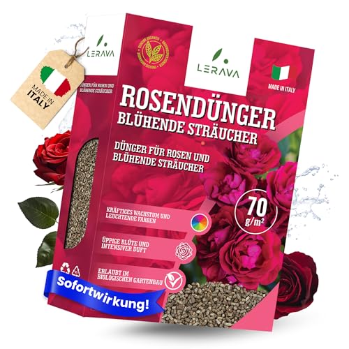 Lerava Rosendünger [Bio] - 3 Monate Langzeitwirkung - Produziert in Europa - Für lange, farbenfrohe Blüten - Rosen Dünger - Rosendünger Langzeitdünger - 800g von LERAVA