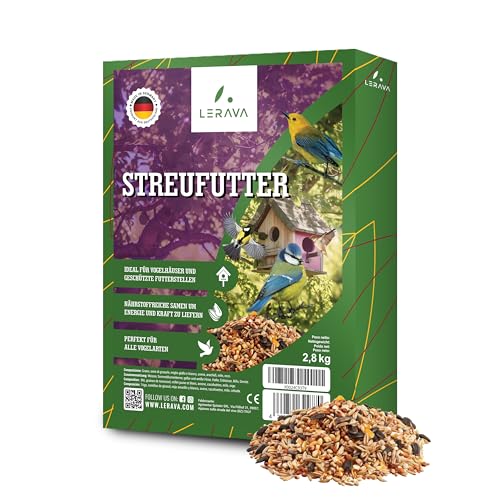 LERAVA® Vogelfutter Wildvögel Ganzjährig - 2,7kg - Streufutter für Wildvögel mit Hirse, Hafer, Erdnüssen, Milo & Gerste - Ideal für Futterstellen - Lockt Meisen, Finken & Drosseln an, Wildvogelfutter von LERAVA