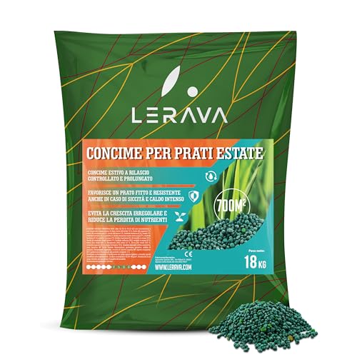 LERAVA Rasendünger Sommer - Langzeitdünger - wassersparender Anti-Stress-Rasendünger für heiße Sommertage - Ideal beim Einsatz von Mährobotern - 700m² von LERAVA