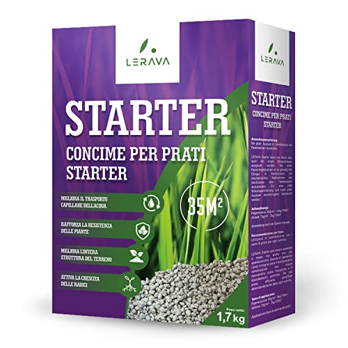 LERAVA STARTER Rasendünger Startdünger - Aktiviert Wurzelwachstum - ideal in Kombination mit Rasensamen verbrennt nicht - stärkt Widerstandskraft Wurzeln - 150m² von LERAVA