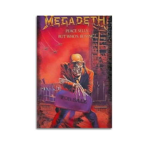 LERIAENHD Megadeth Poster, Wandkunst, Leinwand, Vintage-Poster, dekoratives Gemälde für Wohnzimmer, Schlafzimmer, elegantes ästhetisches Poster, 50 x 75 cm, ungerahmter Stil LERIAENHD Megadeth Poster, Wandkunst, Leinwand, Vintage-Poster, dekoratives Gemälde für Wohnzimmer, Schlafzimmer, elegantes ästhetisches Poster, 50 x 75 cm, ungerahmter Stil von LERIAENHD