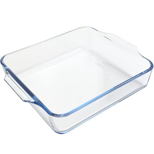 Mini - 19,8 cm quadratische Glas-Backform für Ofen, Borosilikatglas, Auflaufform aus Glas, Backform für Heißluftfritteusen, Backofen von LERIYUFS