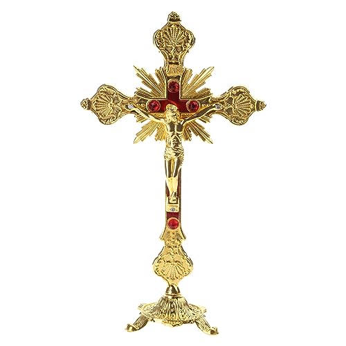LERONO Christliches Kruzifix im Vintage-Stil, Christus für Kreuz, Statue mit Standfuß, 24,1 cm, Metall, religiöse Dekoration, Geschenk für Kreuzstatuen und Figuren, Kreuzstatue für den Schreibtisch, LERONO Christliches Kruzifix im Vintage-Stil, Christus für Kreuz, Statue mit Standfuß, 24,1 cm, Metall, religiöse Dekoration, Geschenk für Kreuzstatuen und Figuren, Kreuzstatue für den Schreibtisch, von LERONO