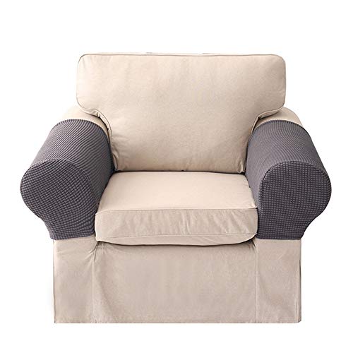 LERTREE 1 Paar Sofa-Armlehnenschoner elastisch Sofa-Armlehnenschutz abnehmbar Stuhl Sofa Armlehnenbezüge dunkelgrau von LERTREE