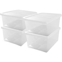 Iris Ohyama, 4er-Set Aufbewahrungsboxen mit Deckel NCB-40 - 4x 40 l - L54 x B39.5 x H24.5 cm - Transparent von LES TENDANCES
