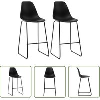 The Living Store Barhocker 2 Stk. Schwarz Kunststoff - Barhocker - Küchenhocker - Thekenhocker - Barstühle - Schwarze Möbel von LES TENDANCES