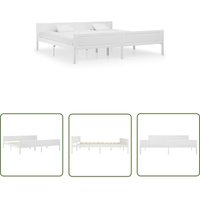 Les Tendances - The Living Store Massivholzbett Kiefer Weiß 200x200 cm - Massivholzbette - Kiefernbett - Weißes Bett - Doppelbett von LES TENDANCES