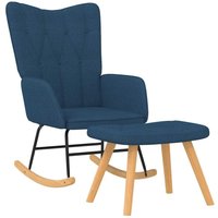 Schaukelsessel mit Hocker Blau Stoff vidaXL von LES TENDANCES