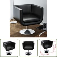The Living Store Barsessel Schwarz Kunstleder - Drehbarer Barhocker - Barsessel Schwarz - Esszimmerstuhl - Lounge Chair - Moderner Stuhl von LES TENDANCES