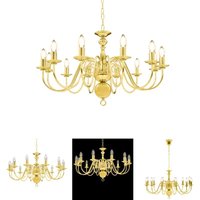 The Living Store Kronleuchter Golden 12 x E14-Glühbirnen - Kronleuchter von LES TENDANCES