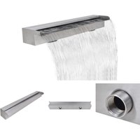 The Living Store Pool-Wasserfall Fontäne Rechteckig Edelstahl 90 cm - Brunnen & Wasserfälle - Silber von LES TENDANCES