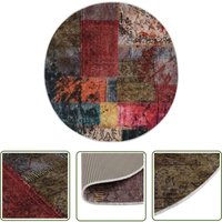 The Living Store Teppich Waschbar Patchwork Mehrfarbig φ120 cm Rutschfest - Samt Teppich - Wohnzimmer Teppich - Multifarbiger Teppich - Rund Teppich The Living Store Teppich Waschbar Patchwork Mehrfarbig φ120 cm Rutschfest - Samt Teppich - Wohnzimmer Teppich - Multifarbiger Teppich - Rund Teppich von LES TENDANCES