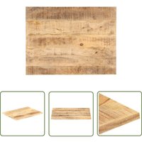 The Living Store Tischplatte Massivholz Mango 25-27 mm 80x70 cm - Mangoholz Tischplatte - Esstisch Platte - Wohnzimmer Deko - Industrieller Stil von LES TENDANCES