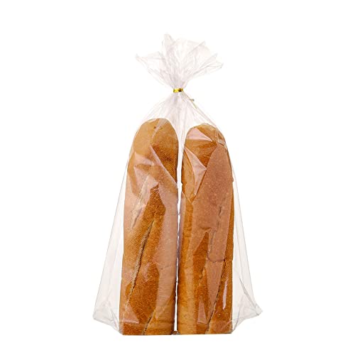 Lesibag Brot Baguette Kastenbeutel, 100 Stück, mikroperforierte Plastiktüten mit kostenlosen Drehbindern für hausgemachtes und Bäckereibrot (11 x 18 Zoll) von LESIBAG