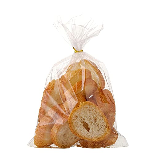 Lesibag Brot Baguette Kastenbeutel, 100 Stück, mikroperforierte Plastiktüten mit kostenlosen Drehbindern für hausgemachtes und Bäckereibrot (20,3 x 30,5 cm) von LESIBAG