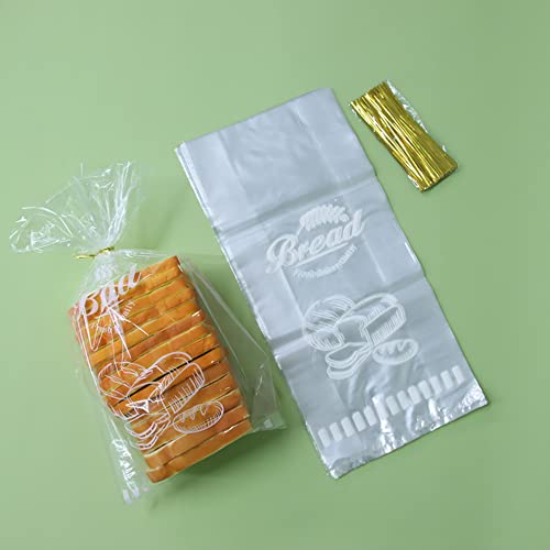 Lesibag Brotlaib Verpackungsbeutel – bedruckte Brotbeutel für hausgemachtes Brot oder Bäckerei – wiederverwendbare Tasche für große Brote – 20,3 x 10,2 x 45,7 cm (50 Stück) von LESIBAG