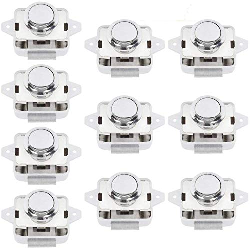 LESOLEIL Push Lock Schloss Wohnmobil, Druckknopf Schrank Moebelschloss Verriegelung für Camper Caravan, 10 Stück Silber LESOLEIL Push Lock Schloss Wohnmobil, Druckknopf Schrank Moebelschloss Verriegelung für Camper Caravan, 10 Stück Silber von LESOLEIL