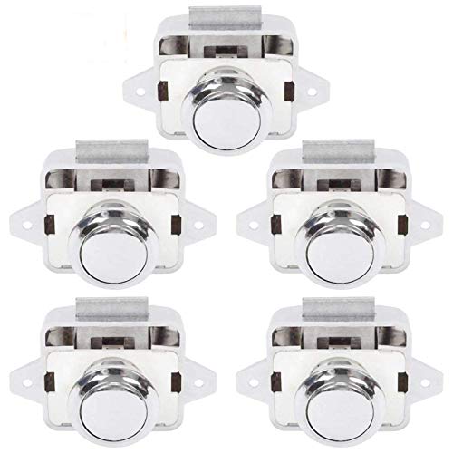LESOLEIL Push Lock Wohnmobil, Push Button Schloss Door Catch Schrank Schublade Möbelschloss für RV Camper Caravan Wohnwagen Yacht Ship Boat Chrom 5 Stück LESOLEIL Push Lock Wohnmobil, Push Button Schloss Door Catch Schrank Schublade Möbelschloss für RV Camper Caravan Wohnwagen Yacht Ship Boat Chrom 5 Stück von LESOLEIL