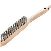 Handdrahtbürste rostfrei gewellt 0,35mm 2-reihig Lessmann von LESSMANN