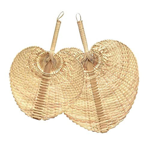 Lestarie 2X Fächer 29/34cm Wedel Wanddeko, Bohemian Stil Rattan Wandschmuck Boho handgefertigt von Lestarie