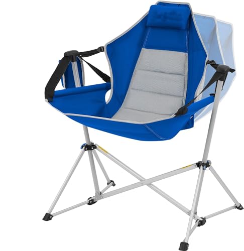 LET'S CAMP Hängematten-Campingstuhl, leicht, tragbar, Outdoor-Stuhl für Camping und Wandern, unterstützt 136 kg, Blau von LET'S CAMP
