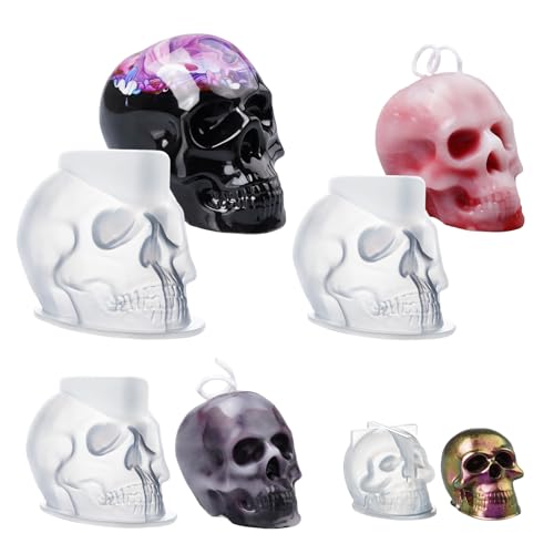 LET'S RESIN 4 x 3D-Totenkopf-Formen aus Silikon von LET'S RESIN