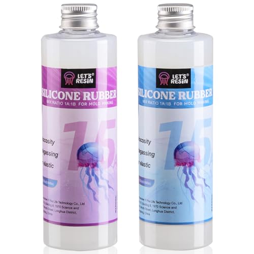 LET'S RESIN Flüssiges Silikon Kautschuk, 580g Lichtdurchlässiger Silikon, Abformsilikon, 1: 1 Verhältnis Mischungsverhältnis Silikon für Silikonformen, Harzformen, Kerzenformen von LET'S RESIN