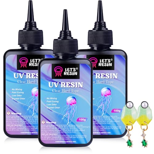 LET'S RESIN UV Resin 300g, Kristallklares UV Harz Set für Schmuck, Kunsthandwerk von LET'S RESIN