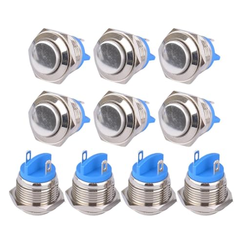 LETAOSK 10 Stück 12 mm kompaktes Design Selbstrückstellung hoher runder Druckknopfschalter LETAOSK 10 Stück 12 mm kompaktes Design Selbstrückstellung hoher runder Druckknopfschalter von LETAOSK