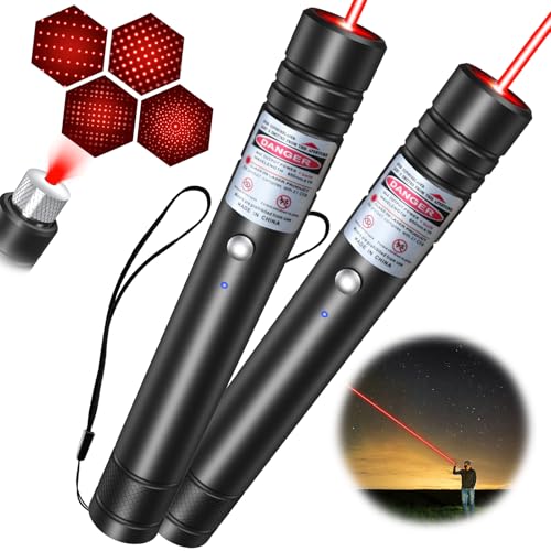 LETEAPII Rotlicht-Taschenlampe, Langstrecken-USB-wiederaufladbarer taktischer Strahl mit Sternkappe, verstellbarer Effekt für Outdoor-Reisen, Präsentationen, TV/LED/LCD-Bildschirme und von LETEAPII
